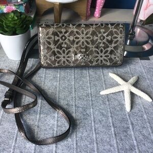 Brighton Silver Floral Crossbody/Clutch